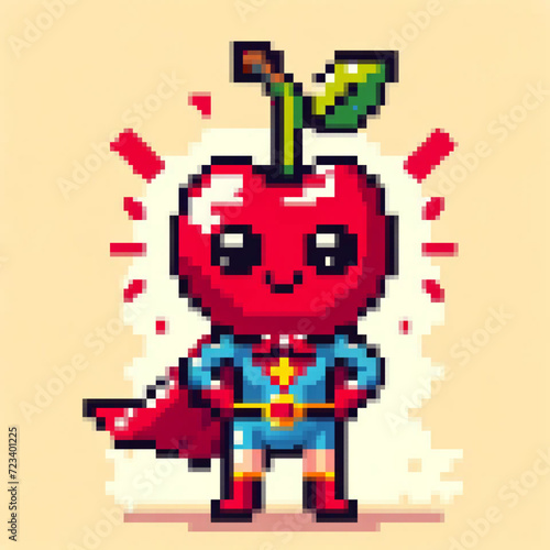 Pixel art vector illustration of a Super Apple