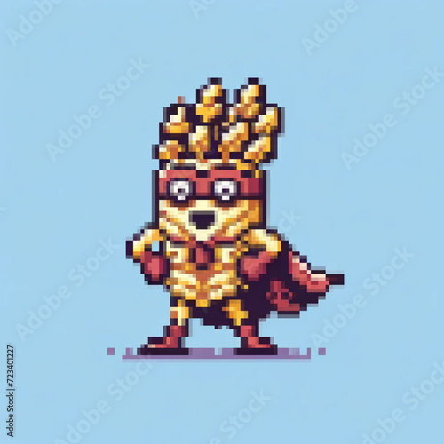 Pixel art illustration of a Super Wheat - Super cereal series