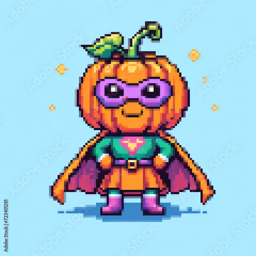 Pixel art illustration of a Super Pumpkin - Super Vegetables series