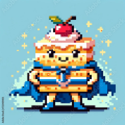 Pixel art illustration of a Super Cake - Super Food series