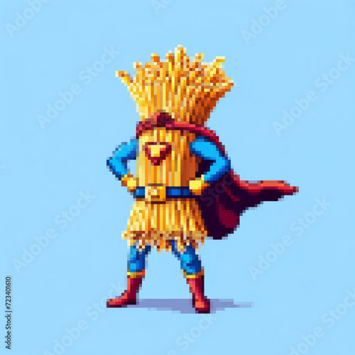 Pixel art illustration of a Super Pasta - Super Food series