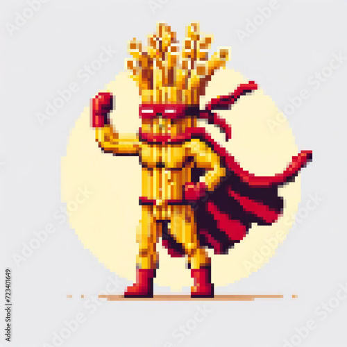 Pixel art illustration of a Super Pasta - Super Food series