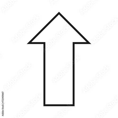 Hollow Upward Pointing Arrow Shape Icon