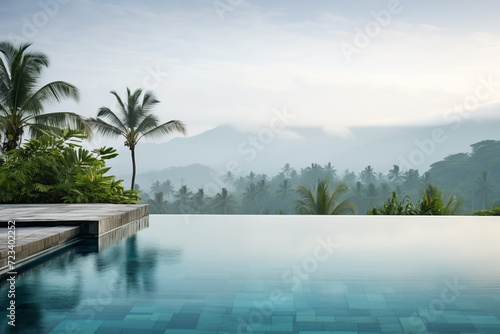 Infinity pool, tropical resort 