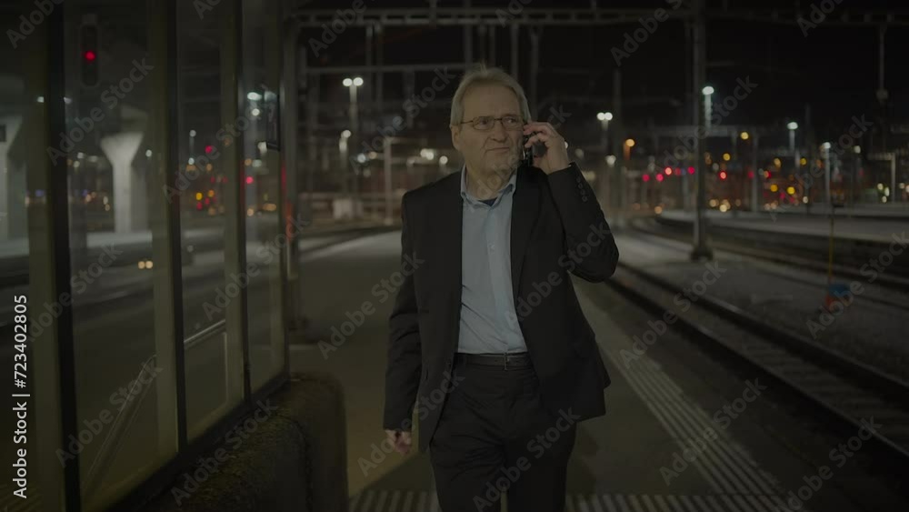 Ceo Manager Entrepreneur Arguing on Mobile Phone in the City at Night Ceo Manager Entrepreneur Arguing on Mobile Phone in the City at Night