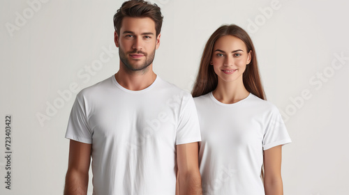 Young people  in a snow-white T-shirt.