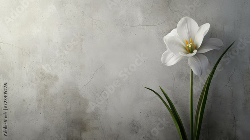 a white flower, in the style of auto-destructive art, light green and dark gray, urban signage, highly realistic, minimalist stage designs, palewave, ultra realistic , in a minimalist modern style photo