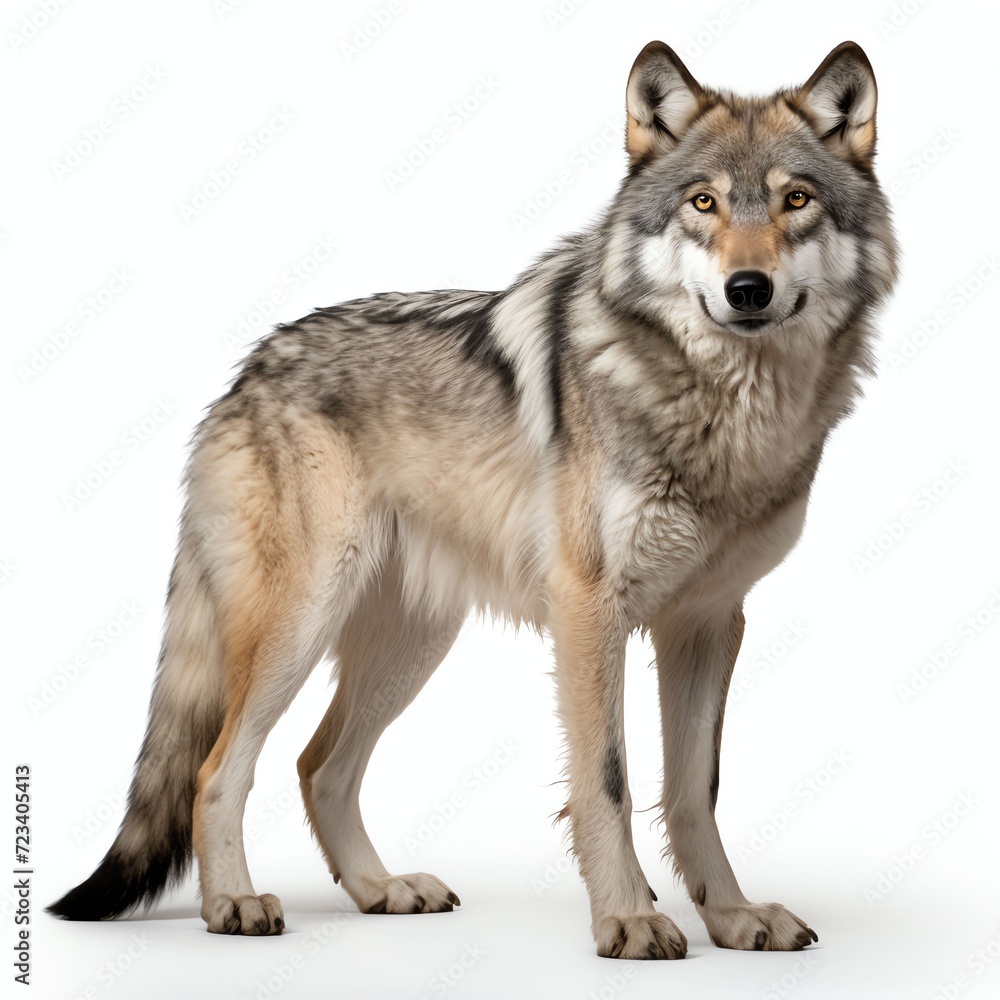 a wolf, studio light , isolated on white background, clipping path, full depth of field