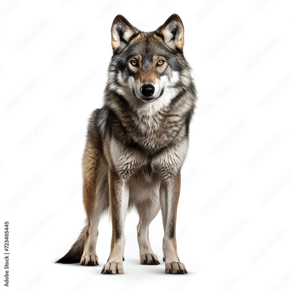 a wolf, studio light , isolated on white background, clipping path, full depth of field