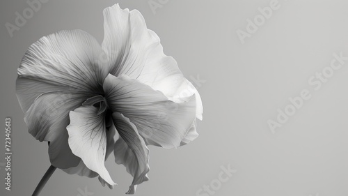 a white flower  in the style of auto-destructive art  light green and dark gray  urban signage  highly realistic  minimalist stage designs  palewave  ultra realistic   in a minimalist modern style