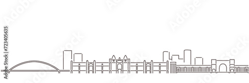 Novosibirsk Dark Line Simple Minimalist Skyline With White Background