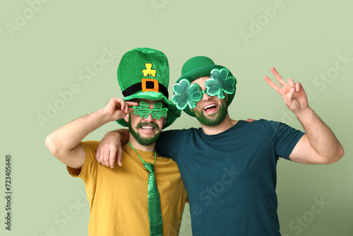 Two happy men celebrating s...