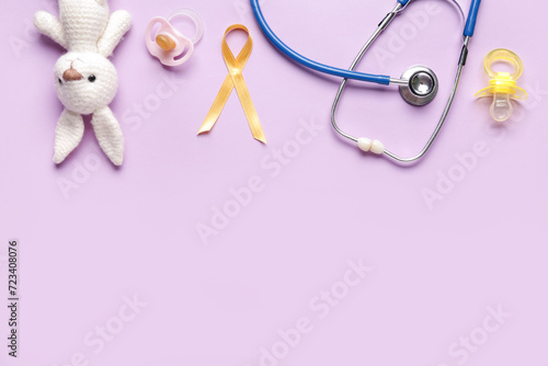 Golden ribbon with toy bunn...