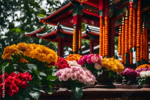 chinese temple in the garden