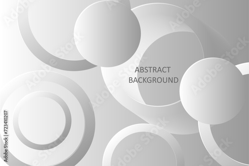 Modern grey abstract background. Geometric white stripe circle line art design. Minimalistic futuristic concept. Suit for poster, cover, banner, web