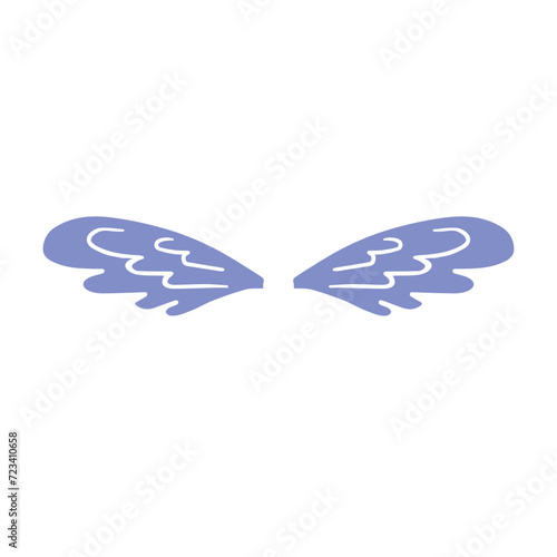 Vector hand drawn doodle sketch wings isolated on white background