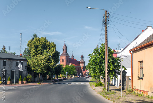 Obraz na płótnie Green cityscape of Czerniejewo, Gniezno, Wielkopolska: small Polsih town on a calm sunny summer day w salonie
