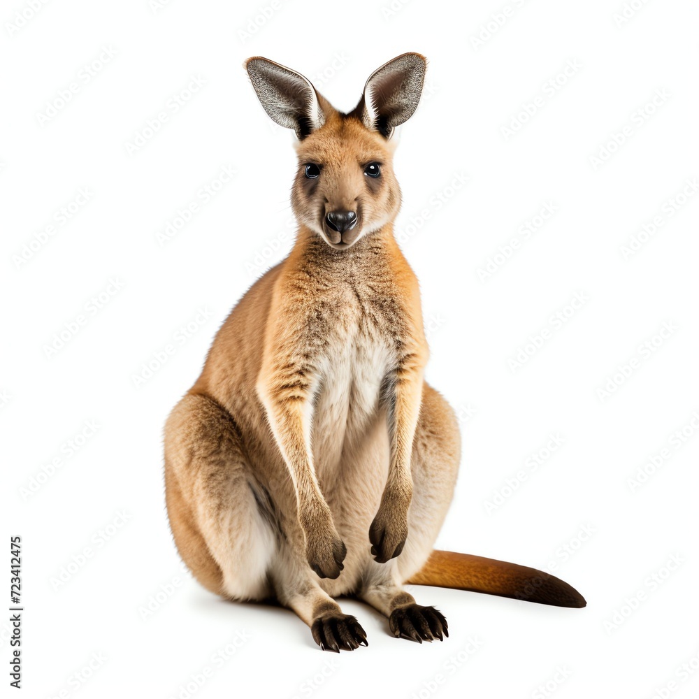 a wallabies, studio light , isolated on white background