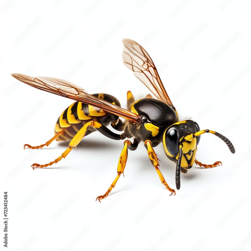 a wasp, studio light , isolated on white background a wasp, studio light , isolated on white background