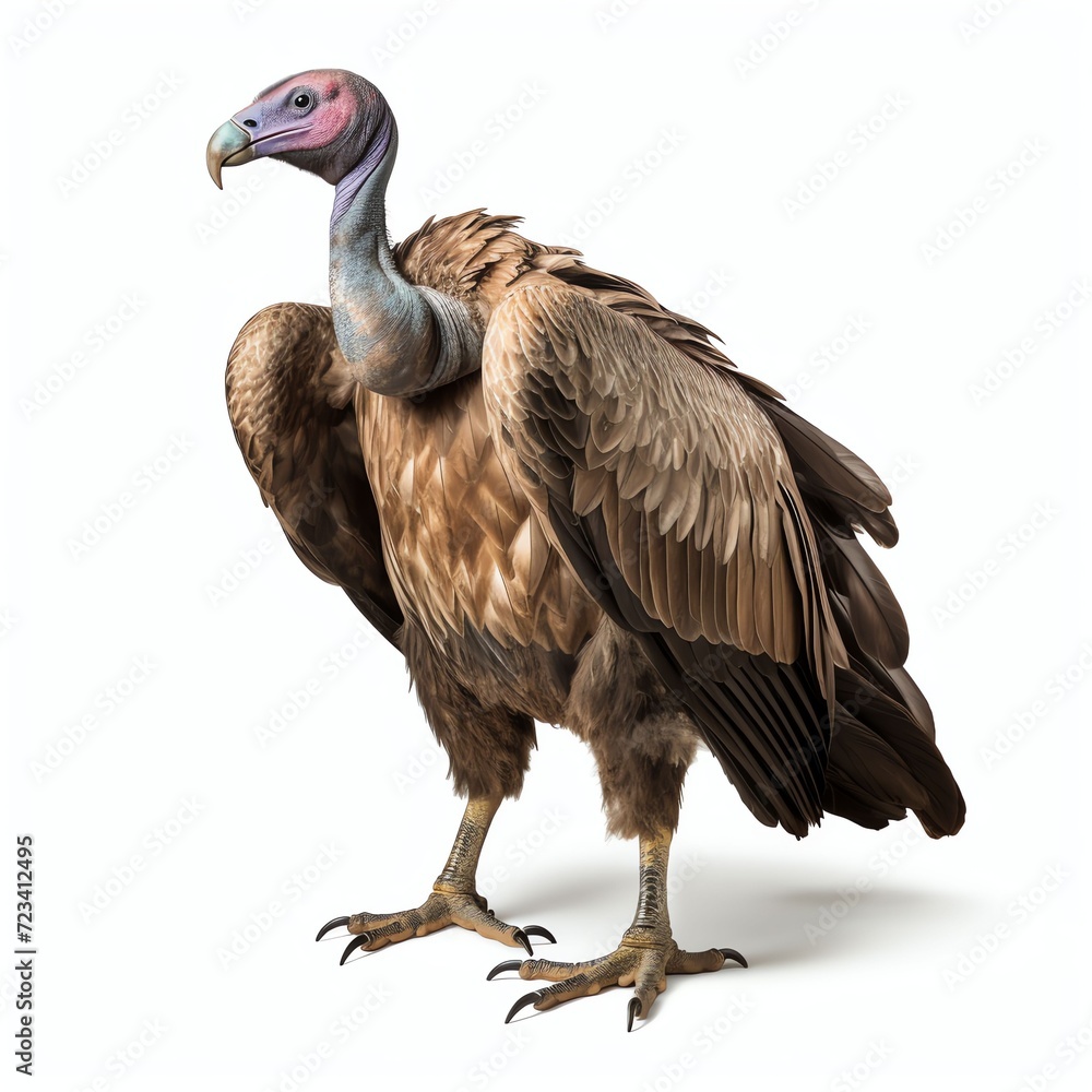 a vulture, studio light , isolated on white background a vulture, studio light , isolated on white background