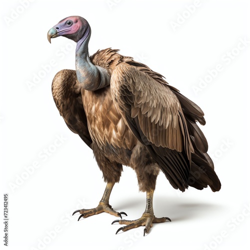 a vulture, studio light , isolated on white background