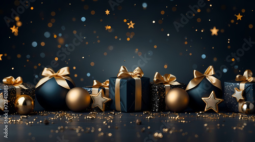 Luxurious shiny Christmas ball decoration, Christmas and New Year ornaments background