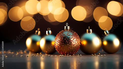 Luxurious shiny Christmas ball decoration, Christmas and New Year ornaments background