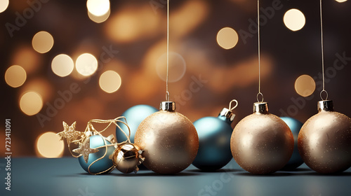 Luxurious shiny Christmas ball decoration, Christmas and New Year ornaments background