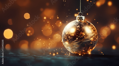 Luxurious shiny Christmas ball decoration, Christmas and New Year ornaments background