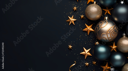 Luxurious shiny Christmas ball decoration, Christmas and New Year ornaments background