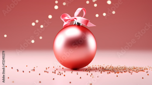 Luxurious shiny Christmas ball decoration, Christmas and New Year ornaments background