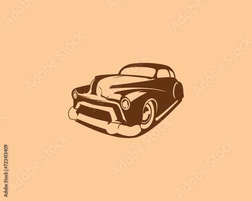 1949 mercury coupe car logo. isolated white background view from side. Best for badges, emblems, icons, sticker designs and the vintage car industry. vector illustration available in eps 10.