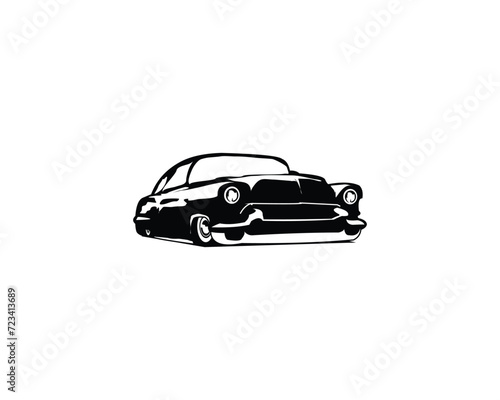 Silhouette of 1949 mercury coupe car. isolated on white background side view. Best for logos  badges  emblems  icons  available in 10 eps.