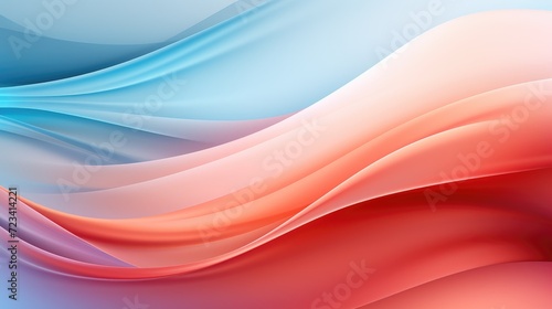a glowing bright red abstract image with blue waves, in the style of light orange, soft gradients, gossamer fabrics, dark pink and yellow