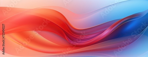 a glowing bright red abstract image with blue waves, in the style of light orange, soft gradients, gossamer fabrics, dark pink and yellow