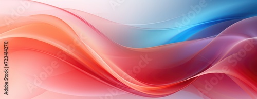 a glowing bright red abstract image with blue waves  in the style of light orange  soft gradients  gossamer fabrics  dark pink and yellow