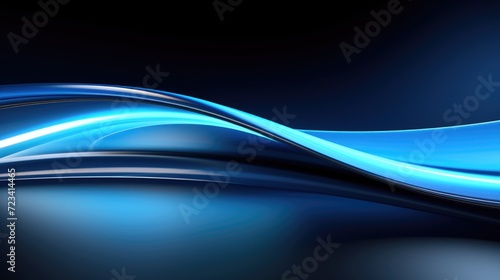 Wallpaper, abstract background, light flow in blue on black background , in the style of whiplash line, luminous