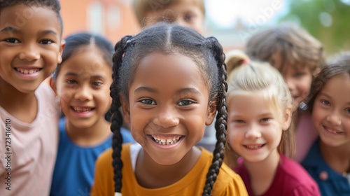 happy smiling diverse children