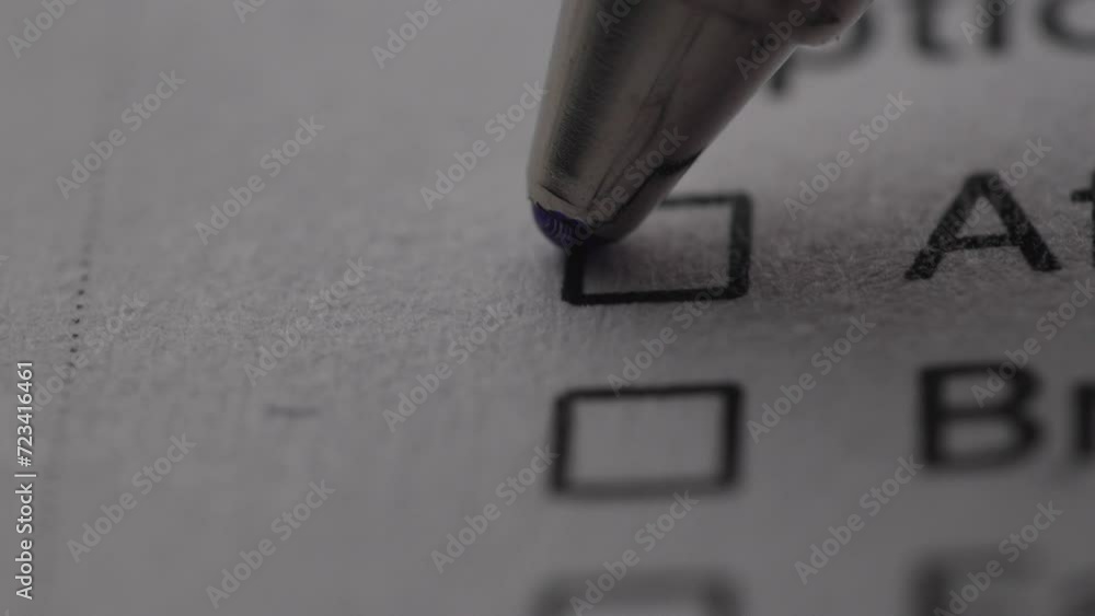 Pen mark a Checkbox labeled 'African' on a document. Identification of ...