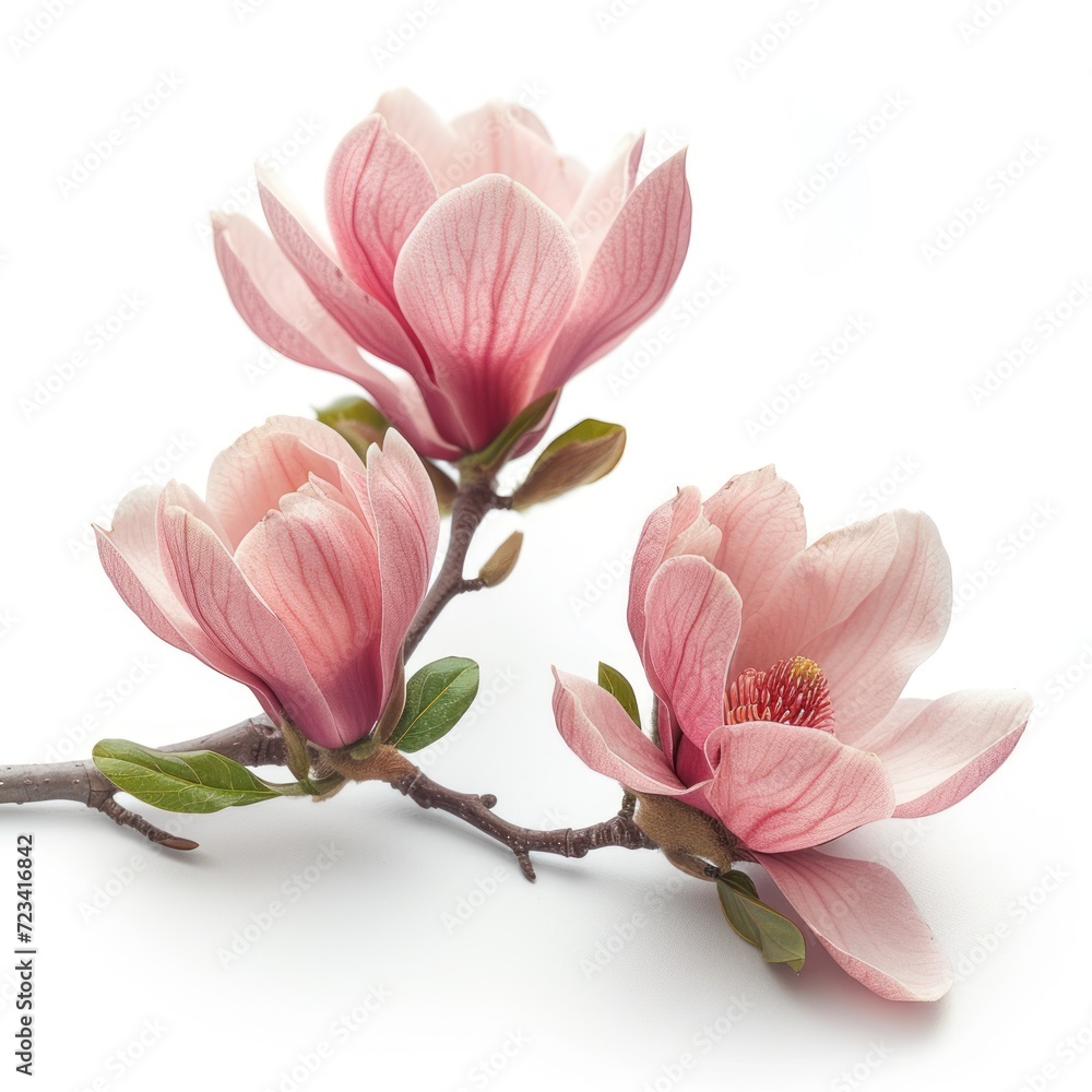 Fototapeta premium magnolia flower with white background