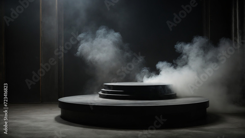 3d render of a podium with a spotlight
