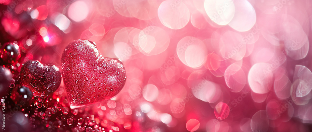 Symbol in the form of a love heart. Defocused bokeh background Symbol in the form of a love heart. Defocused bokeh background
