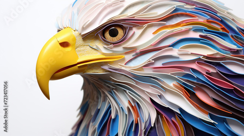 american bald eagle craft carved paper