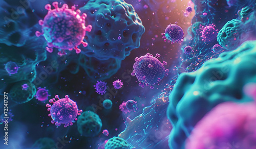 abstract virus cell science concept	
