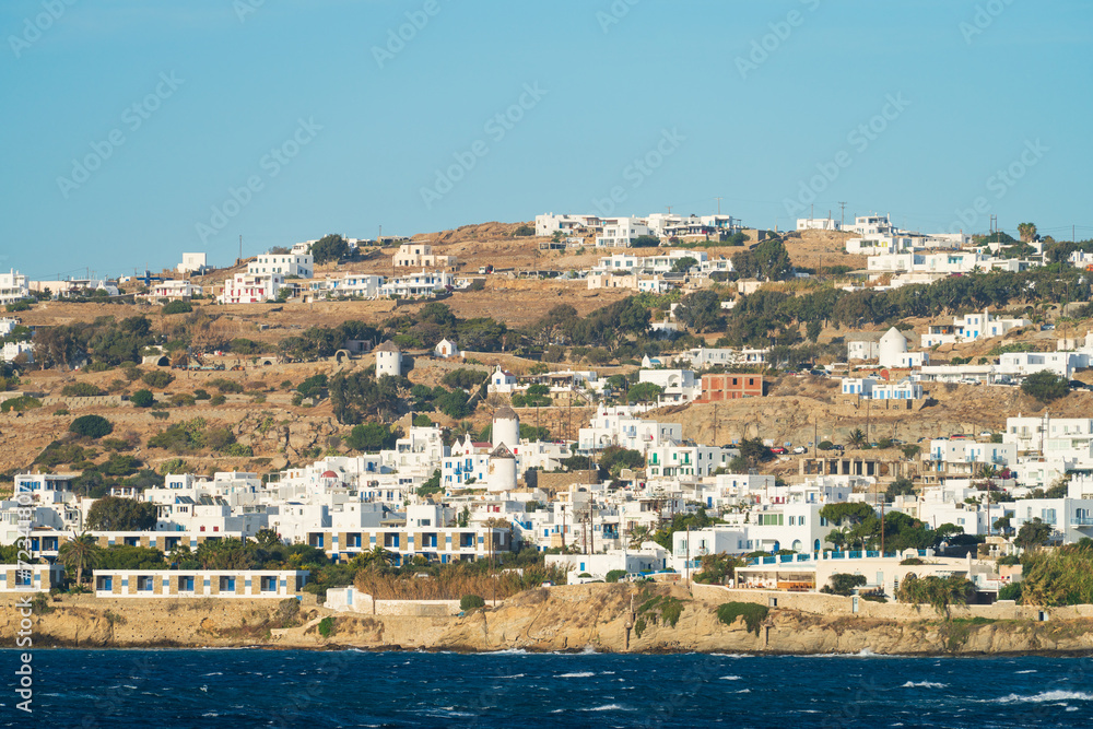 Mykonos village at the coast of Mykonos island. Mykonos village at the coast of Mykonos island.