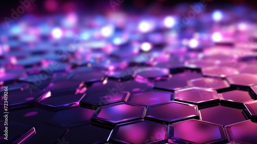 Wallpaper, abstract background, purple hexagon shaped background, in the style of neon-lit urban, dark pink and black