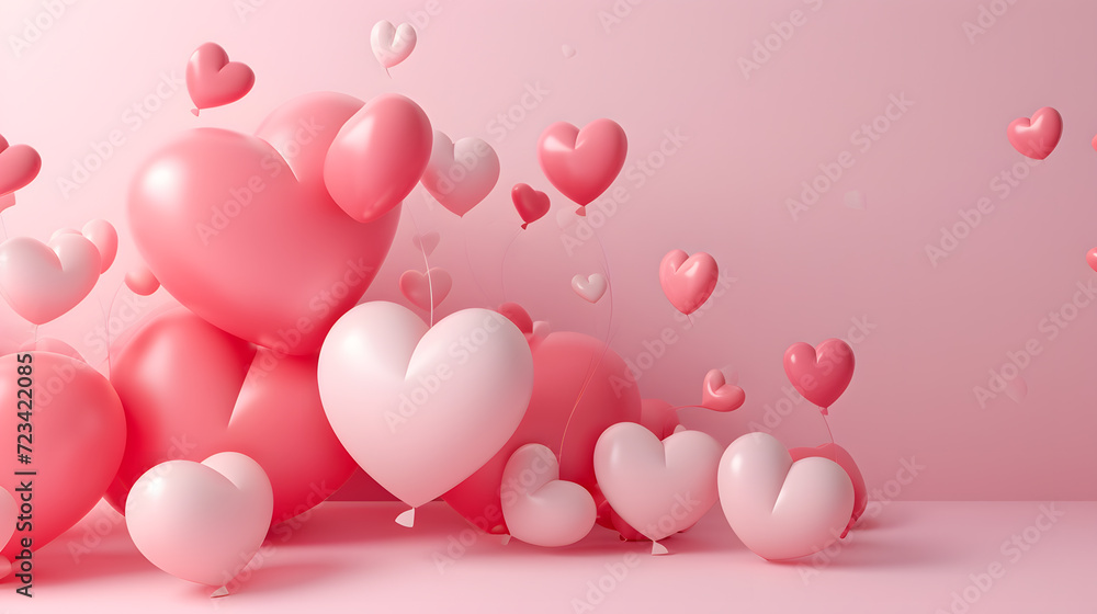 pink room and pink heart shaped balloons