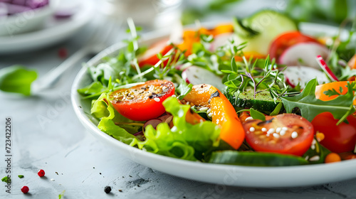 salad with tomato  sweet pepper and herbs 