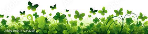 Clover graphic element isolated on a transparent background created with Generative AI technology photo