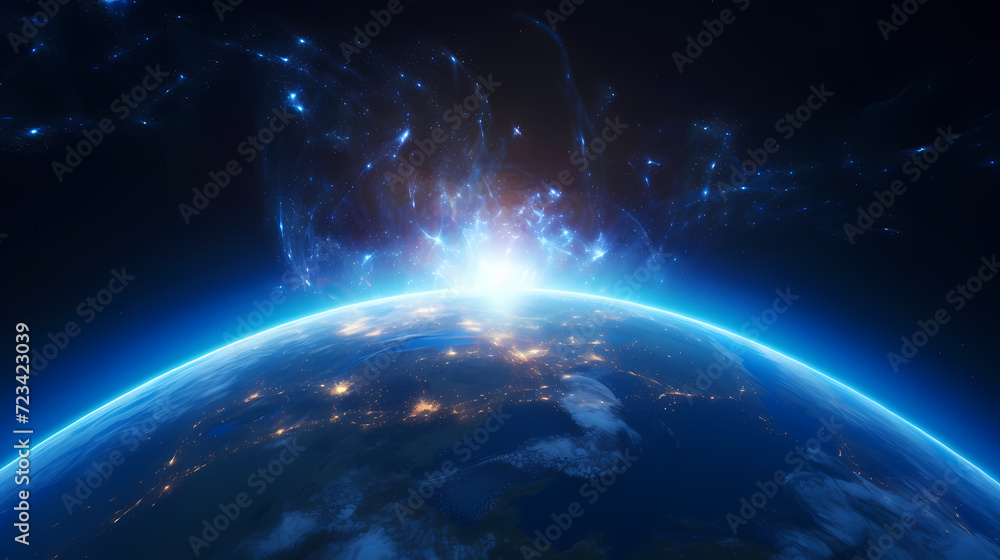 Obraz premium Admire our beautiful Earth from the vastness of space
